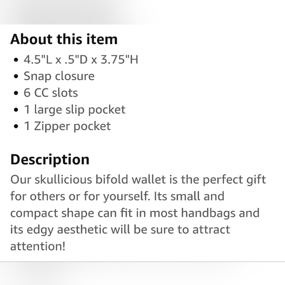 BNWOT Johnson Skullicious Bifold - Picture 9 of 9